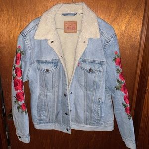 Levi Rose Embroidered Jean Jacket